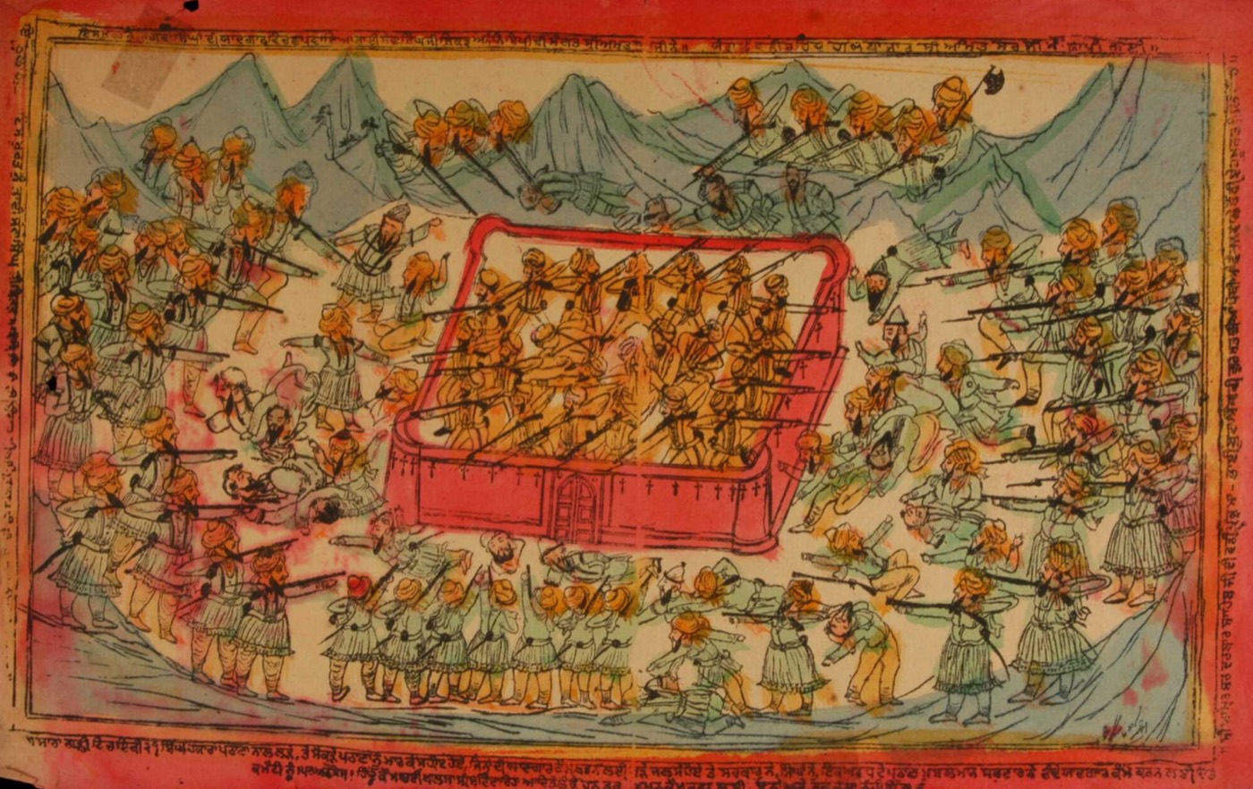 Historical depiction of the Battle of Saragarhi, 1897